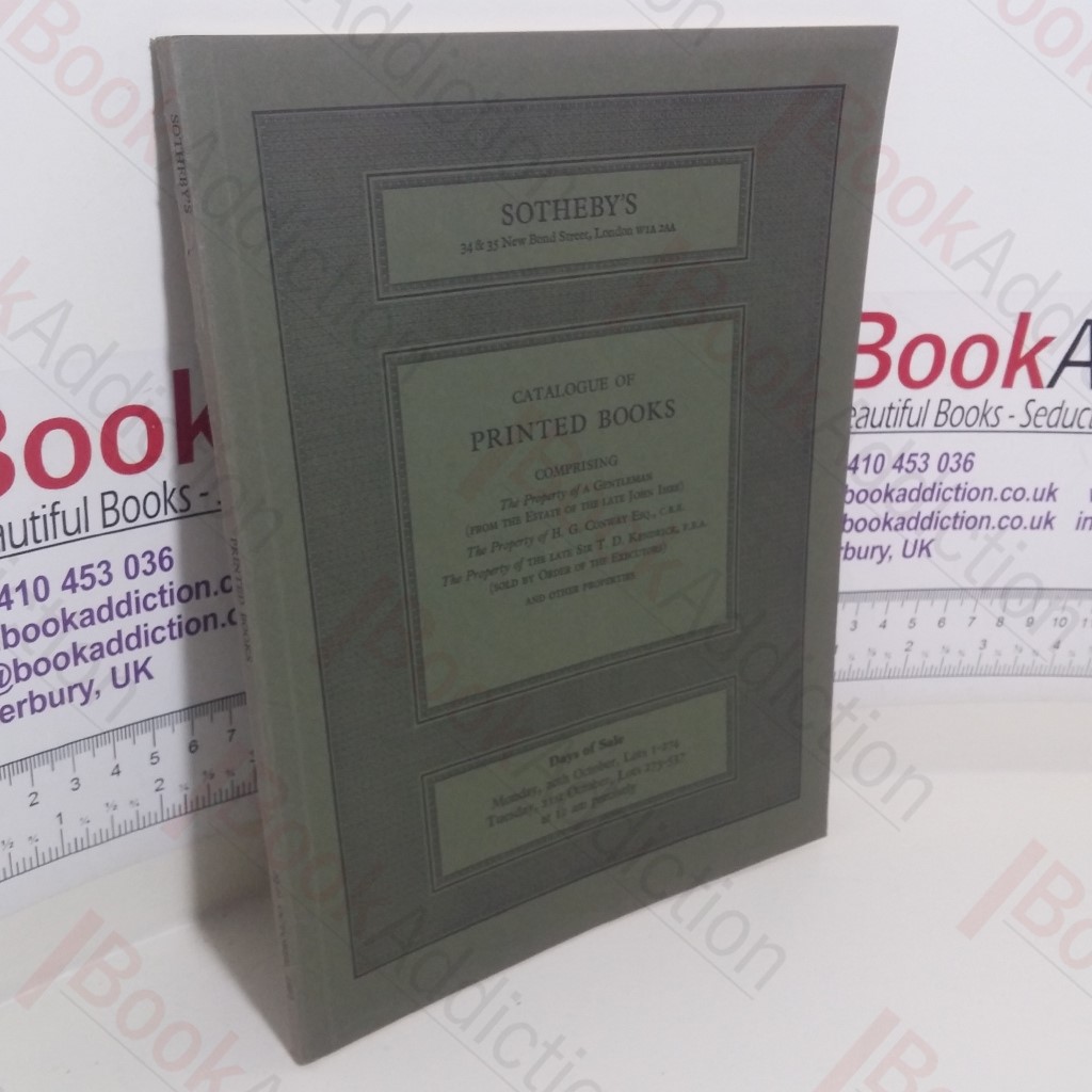 Catalogue of Printed Books (Auction Catalogue, Sotheby's, London, 20-21 October 1975)