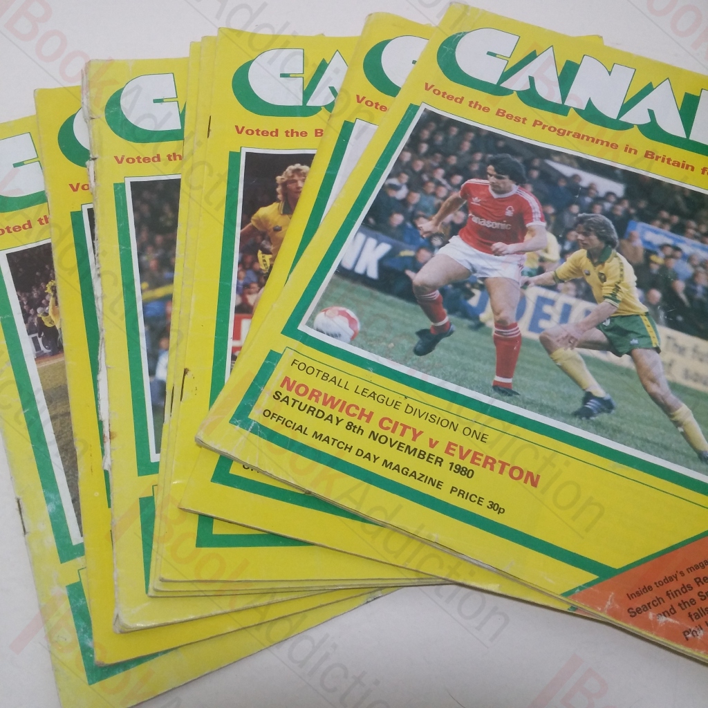 A Selection of 'Canary', the Official Matchday Magazine of Norwich City Football Club from 1980/81 (Eight Volumes)